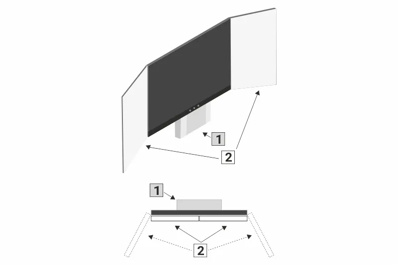 Interaktivní sestava LCD panel na stojanu zvedacím AL IAS s křídly