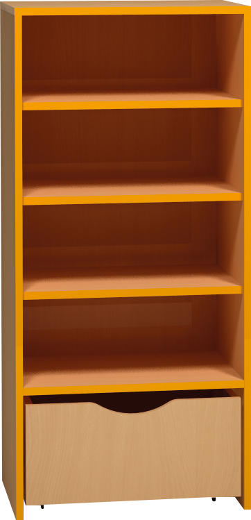 Skříňka s policemi a kontejnerem - 60 x 121 x 45cm