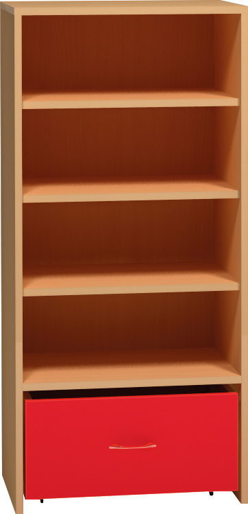 Skříňka s policemi a kontejnerem - 60 x 121 x 45cm