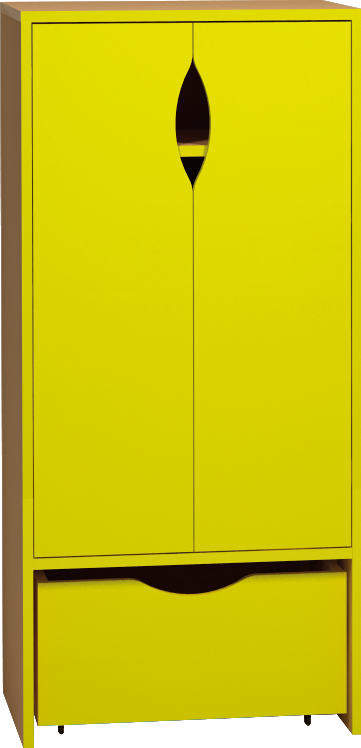 Skříňka s dvířky a kontejnerem - 60 x 121 x 45cm