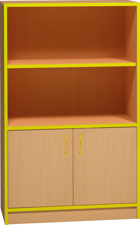 Skříňka s otevřenými policemi a dvířky - 80 x 121 x 45cm