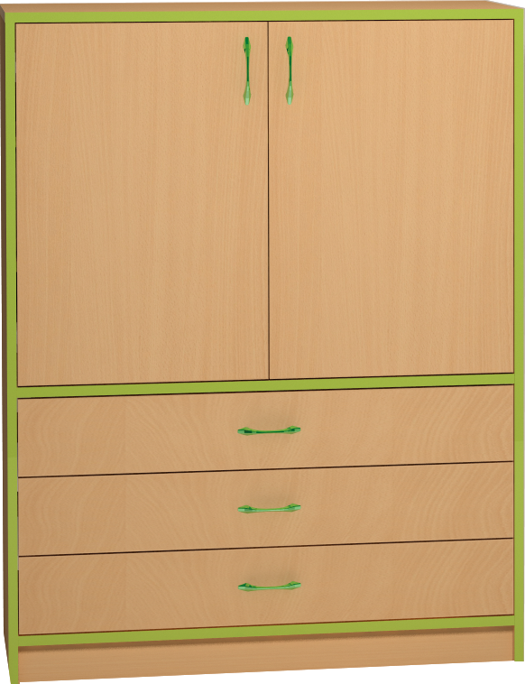 Skříňka se zásuvkami a dvířky - 100 x 121 x 45cm