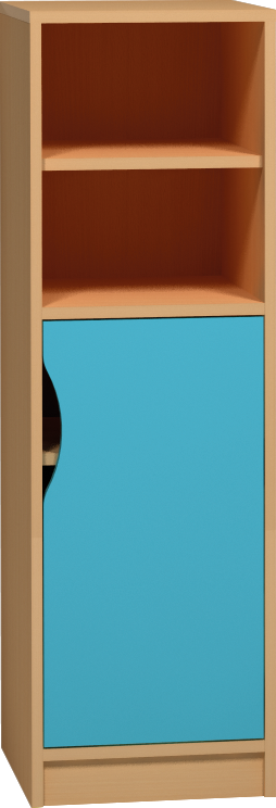 Skříňka s dvířky a policemi - 40 x 121 x 45cm